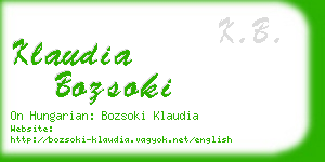 klaudia bozsoki business card